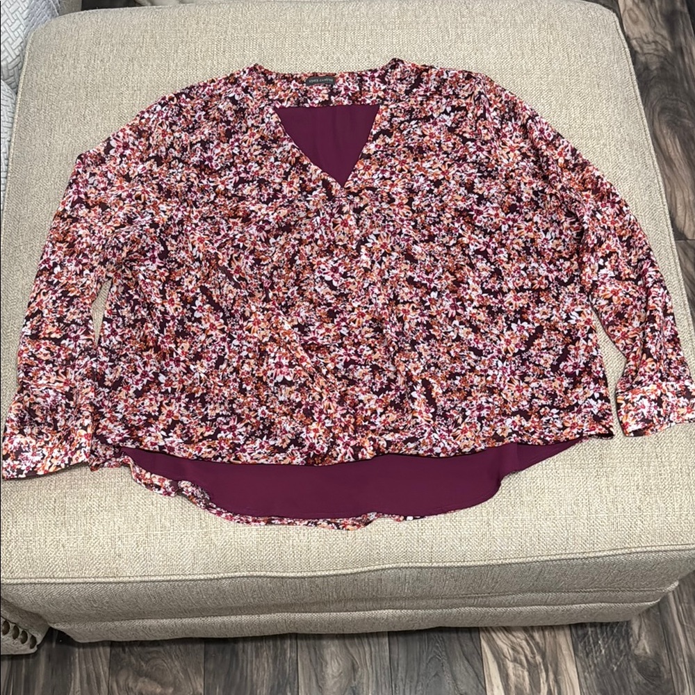 Vince Camuto Floral Print Top Size XL
